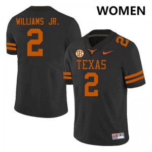 Derek Williams Jr. Longhorns Player #2 Women's Football Jerseys - Black 865639-763