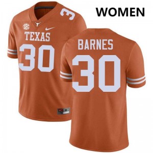 Elijah Barnes Longhorns #30 Women Football University Jerseys - Texas Orange 432504-327