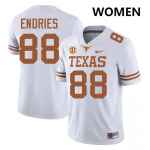 Jack Endries University of Texas #88 Football Limited Womens Jerseys - White 841142-589