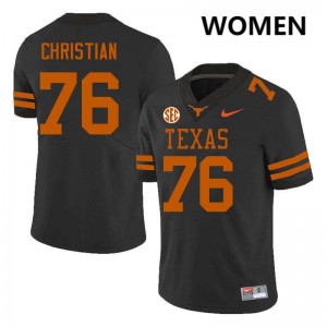 Jackson Christian University of Texas Football High School Women's #76 Jerseys - Black 466837-980