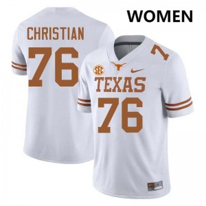 Jackson Christian Burnt Orange #76 Football NCAA Women Jerseys - White 230631-520
