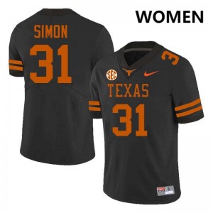 James Simon Lone Star State Reps #31 Women's Football Player Jerseys - Black 245707-111
