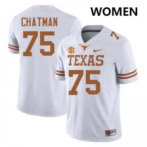 Jaydon Chatman Texas Longhorns NCAA #75 Womens Football Jerseys - White 940113-509