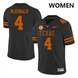 Jelani McDonald Texas Womens Football NCAA #4 Jerseys - Black 251495-899