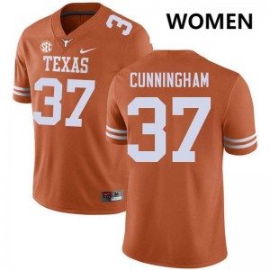 Jonathan Cunningham UT Austin #37 Limited Football Women's Jerseys - Texas Orange 267783-454