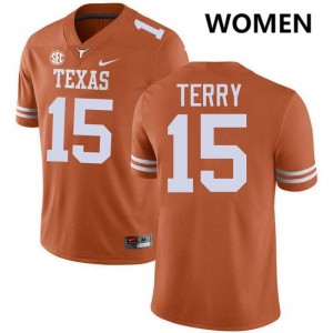 Justus Terry UT Women's 2025-26 Football #15 Jerseys - Texas Orange 284497-523