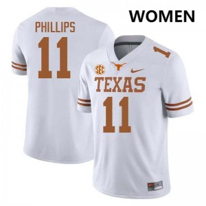 Kade Phillips Lone Star State Reps Football NCAA #11 Womens Jerseys - White 260900-541