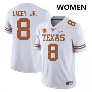 Karle Lacey Jr. The Horns #8 Football Women Player Jerseys - White 177179-980