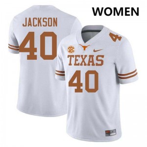 Lance Jackson Texas Football Womens Embroidery #40 Jerseys - White 231207-997