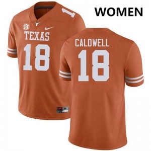 Matthew Caldwell The Horns #18 Women Football 2025 Jerseys - Texas Orange 243334-236