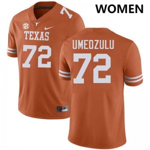 Neto Umeozulu UT Football Stitched Women #72 Jerseys - Texas Orange 538705-201