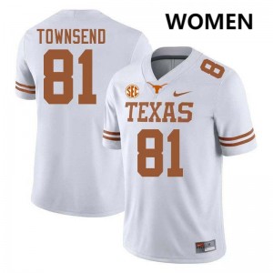 Nick Townsend The Horns Football Game Women #81 Jerseys - White 310166-151
