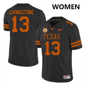 Parker Livingstone Longhorns Limited #13 Football Women Jerseys - Black 895741-550