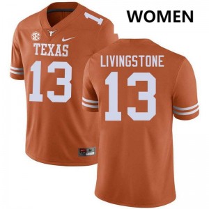 Parker Livingstone UT Football Women's 2025-26 #13 Jerseys - Texas Orange 346705-706