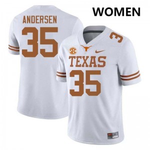 Rett Andersen University of Texas Football #35 University Women Jerseys - White 801093-396