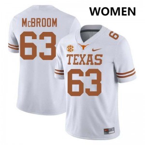 Rick McBroom Burnt Orange Women's High School #63 Football Jerseys - White 315151-271