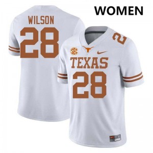 Santana Wilson University of Texas #28 Women's Football Embroidery Jerseys - White 637143-838