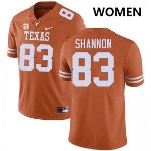 Spencer Shannon Texas Longhorns Football #83 Women NCAA Jerseys - Texas Orange 549493-128
