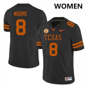 Trey Moore Longhorns Womens #8 High School Football Jerseys - Black 715434-842