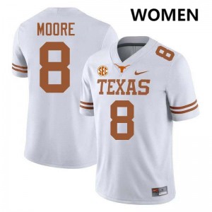 Trey Moore Lone Star State Reps #8 Football Stitched Womens Jerseys - White 237465-953