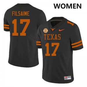 Xavier Filsaime Texas Longhorns #17 Women Replica Football Jerseys - Black 312050-582