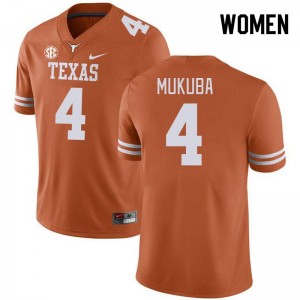 Andrew Mukuba Texas Longhorns #4 SEC Conference Women 2025-26 Jerseys - Orange 955257-838