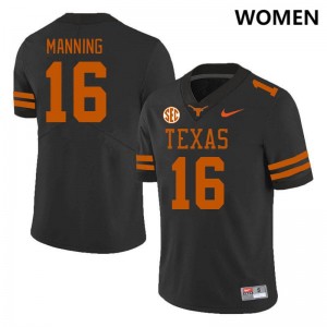 Arch Manning Longhorns Alumni SEC Conference #16 Women Jerseys - Black 945357-548