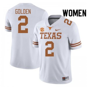 Matthew Golden Texas Longhorns SEC Conference 2025 Women #2 Jerseys - White 483366-203