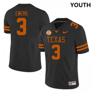 Quinn Ewers Longhorns Youth #3 2025 SEC Conference Jerseys - Black 215540-406