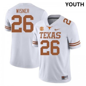 Quintrevion Wisner Texas Longhorns Youth Embroidery SEC Conference #26 Jerseys - White 206724-415