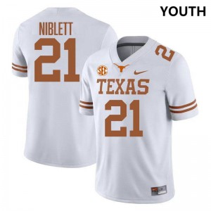 Ryan Niblett The Horns Youth #21 SEC Conference Official Jerseys - White 184876-901