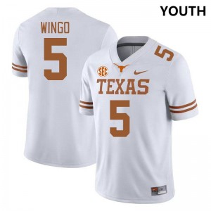Ryan Wingo Texas Longhorns NCAA Youth #5 SEC Conference Jerseys - White 687795-673