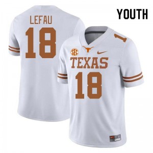 Liona Lefau Texas Youth #18 SEC Conference Replica Jerseys - White 379842-392