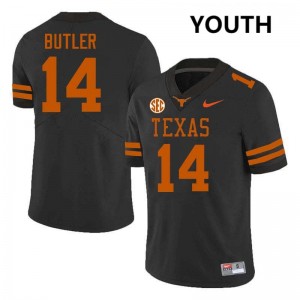 Aaron Butler Texas Embroidery Youth #14 Football Jerseys - Black 508967-641