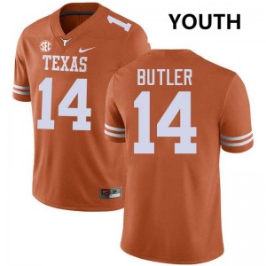 Aaron Butler UT Youth Football #14 Game Jerseys - Texas Orange 655193-739