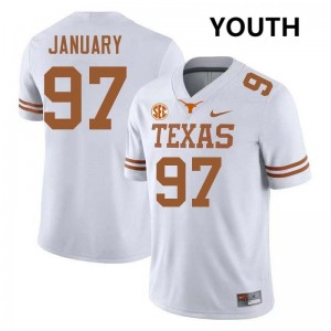Alex January The Horns Football University Youth #97 Jerseys - White 886362-421