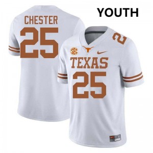 Caleb Chester Texas Longhorns Youth Football #25 University Jerseys - White 579626-761