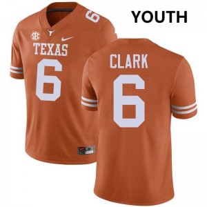 Christian Clark UT Youth #6 Game Football Jerseys - Texas Orange 976705-185