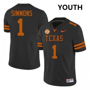 Colin Simmons Lone Star State Reps Youth 2025 Football #1 Jerseys - Black 881470-341