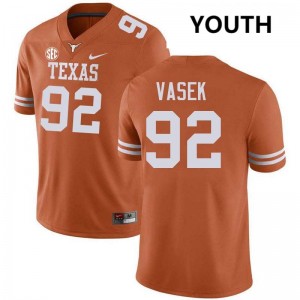 Colton Vasek Texas Longhorns Youth #92 Football 2025 Jerseys - Texas Orange 552386-340