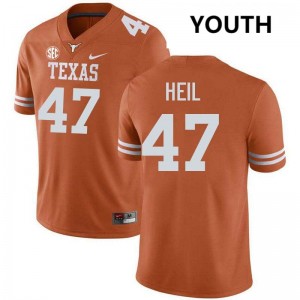 Gehrig Heil UT Football Youth High School #47 Jerseys - Texas Orange 395503-677