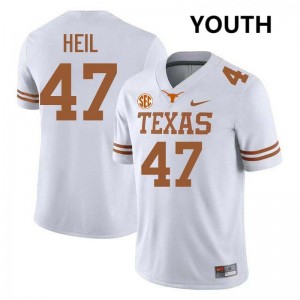 Gehrig Heil UT #47 Youth Football University Jerseys - White 884593-694