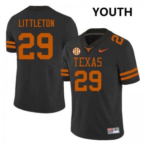 Graceson Littleton UT Embroidery Football #29 Youth Jerseys - Black 979898-532