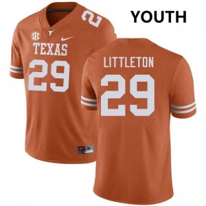 Graceson Littleton Texas Longhorns Youth 2025-26 #29 Football Jerseys - Texas Orange 879371-591