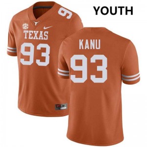 Hero Kanu UT Austin Football 2025 Youth #93 Jerseys - Texas Orange 118976-252