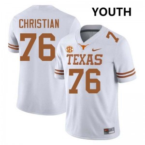 Jackson Christian Texas Longhorns Alumni Football Youth #76 Jerseys - White 743717-172