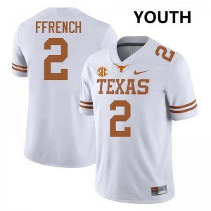 Jaime Ffrench Burnt Orange Youth Football #2 NCAA Jerseys - White 539040-146