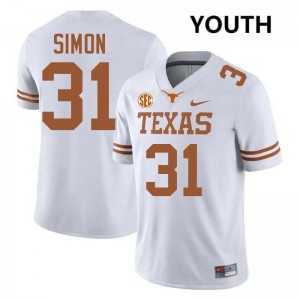 James Simon University of Texas Football Youth High School #31 Jerseys - White 209434-853