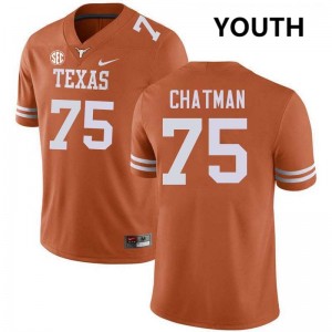 Jaydon Chatman UT Embroidery Youth #75 Football Jerseys - Texas Orange 409402-255