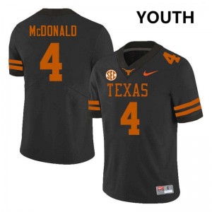 Jelani McDonald UT Youth #4 Embroidery Football Jerseys - Black 196320-376
